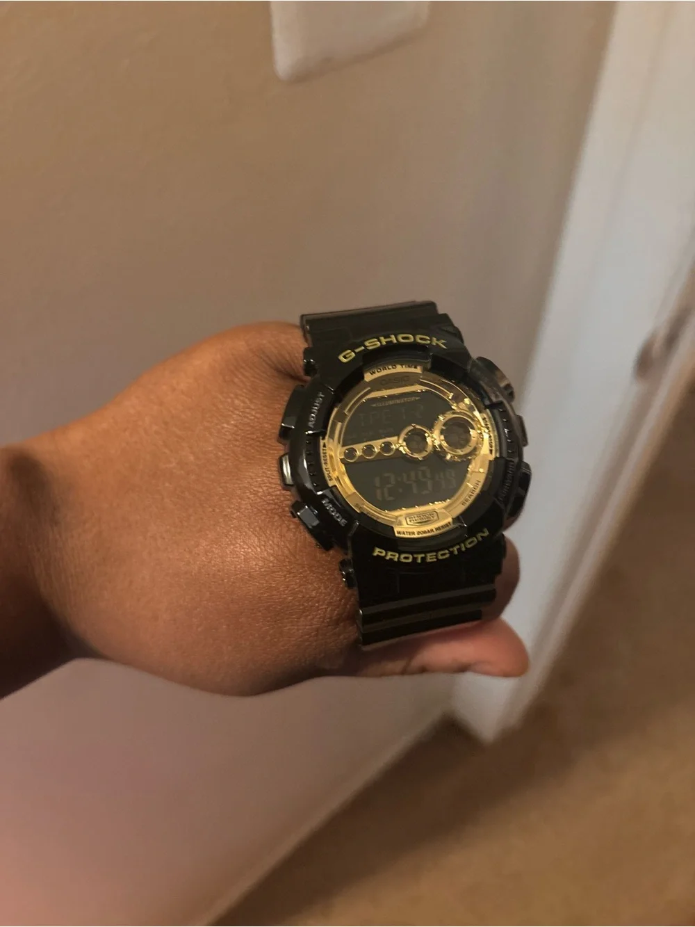 Casio G-SHOCK Black and Gold Resin Digital Watch